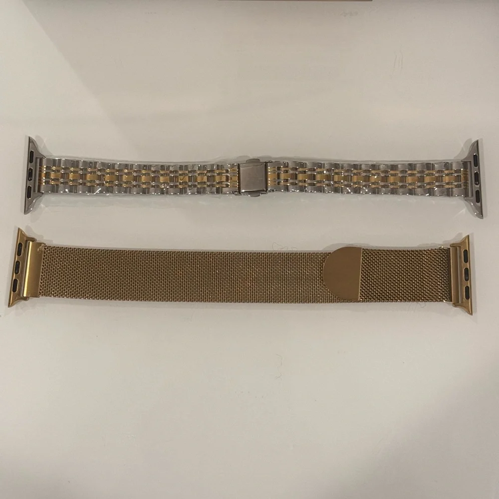 Stainless Steel Milanese Loop and Silver/Gold Metal Band